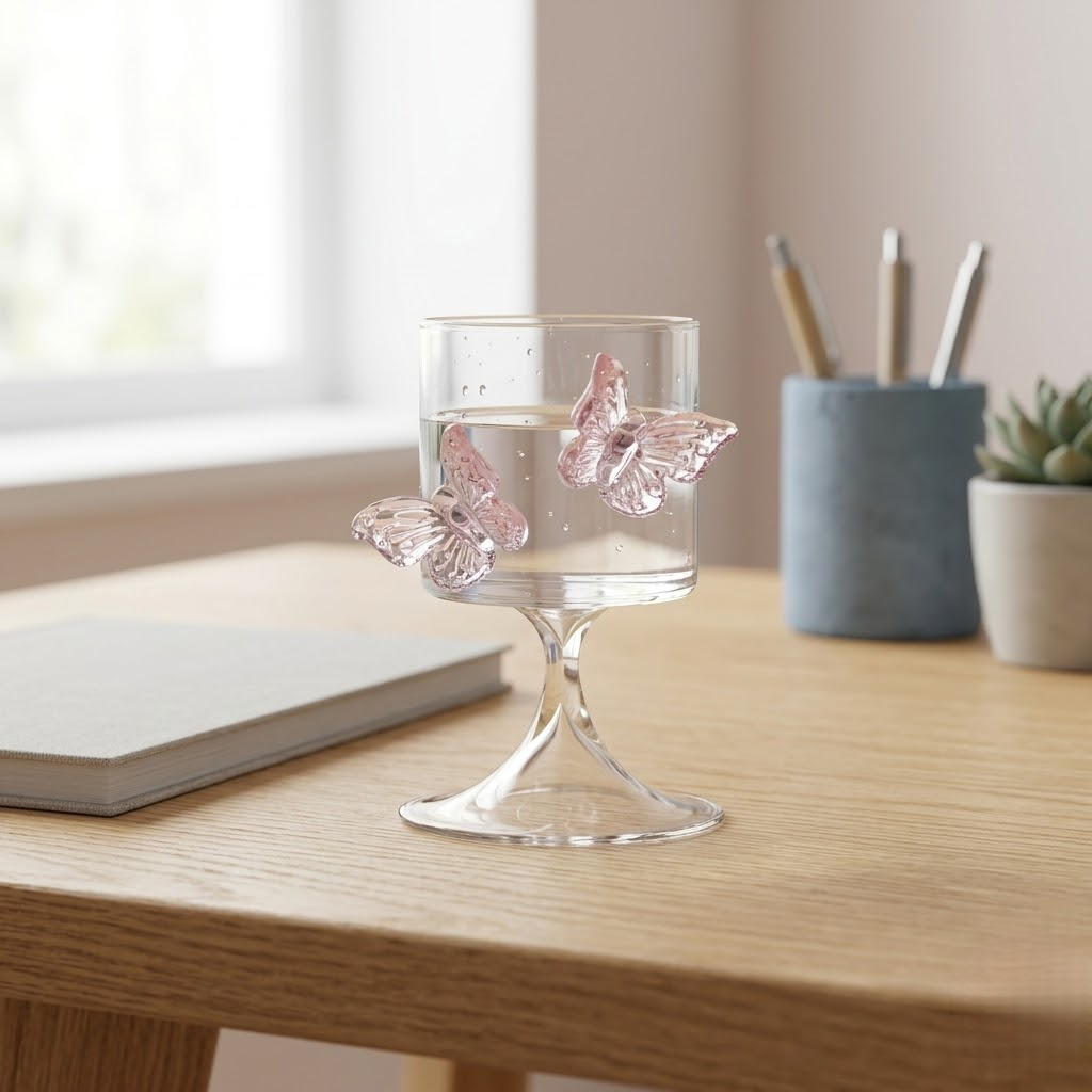 Butterfly highball glass