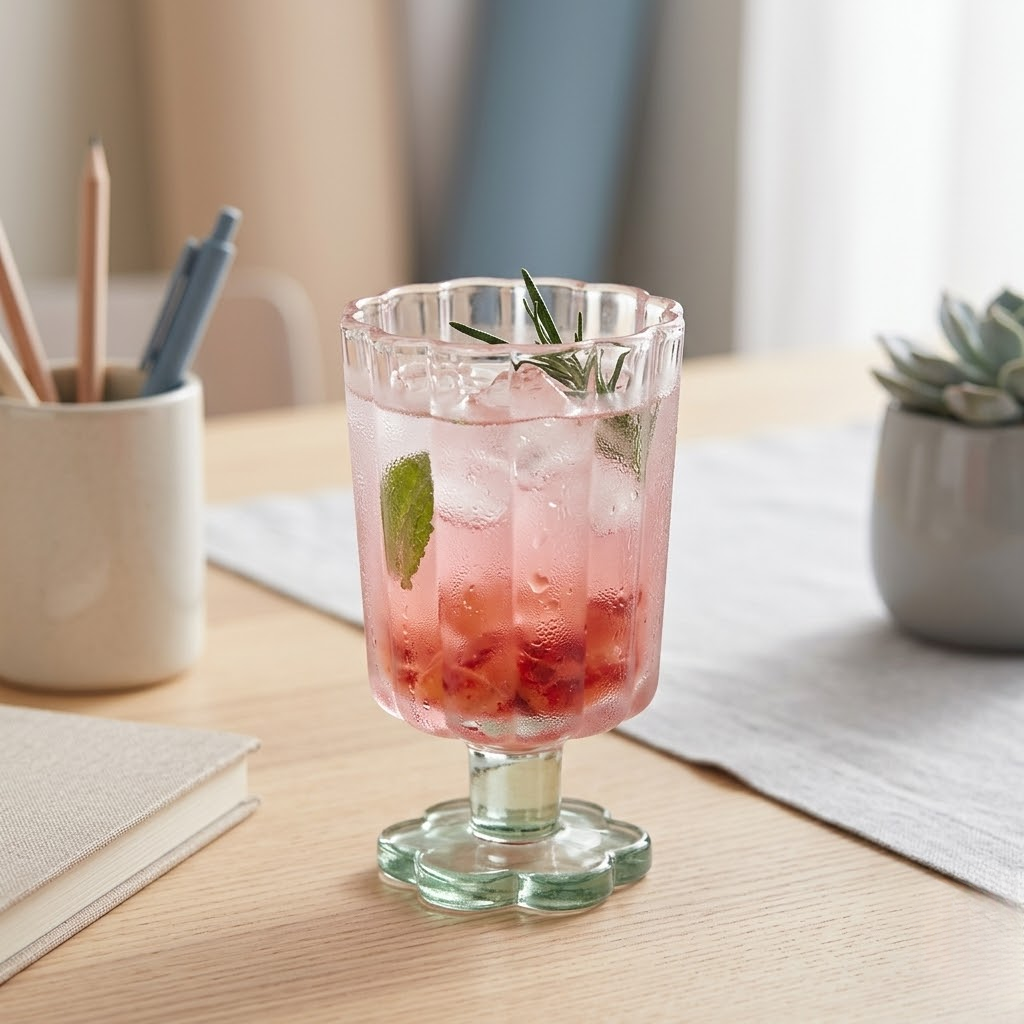 Chinese-style tall glass cup