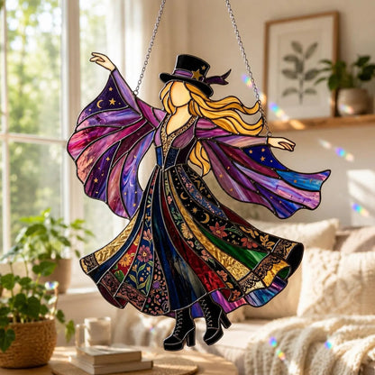 💥 LAST DAY 57% OFF - 💃 Rock Goddess Stevie 🤘 Colorful Spinning Sun Catcher Ornament