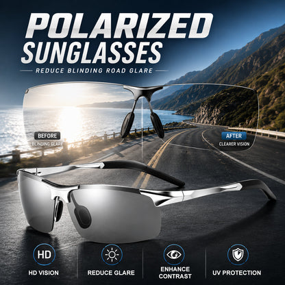 Photochromic Polarized Driving Sunglasses – Helps Reduce Glare Day & Night + FREE Glasses Pouch & Cleaning Cloth 🎁