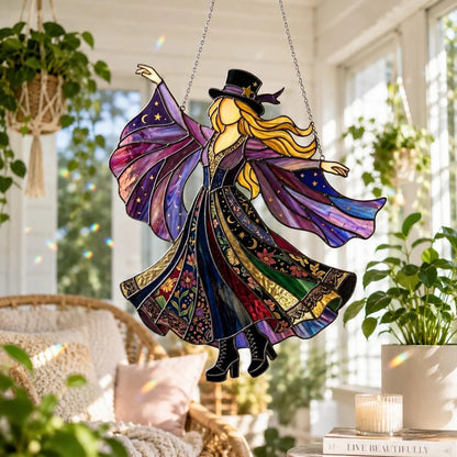💥 LAST DAY 57% OFF - 💃 Rock Goddess Stevie 🤘 Colorful Spinning Sun Catcher Ornament