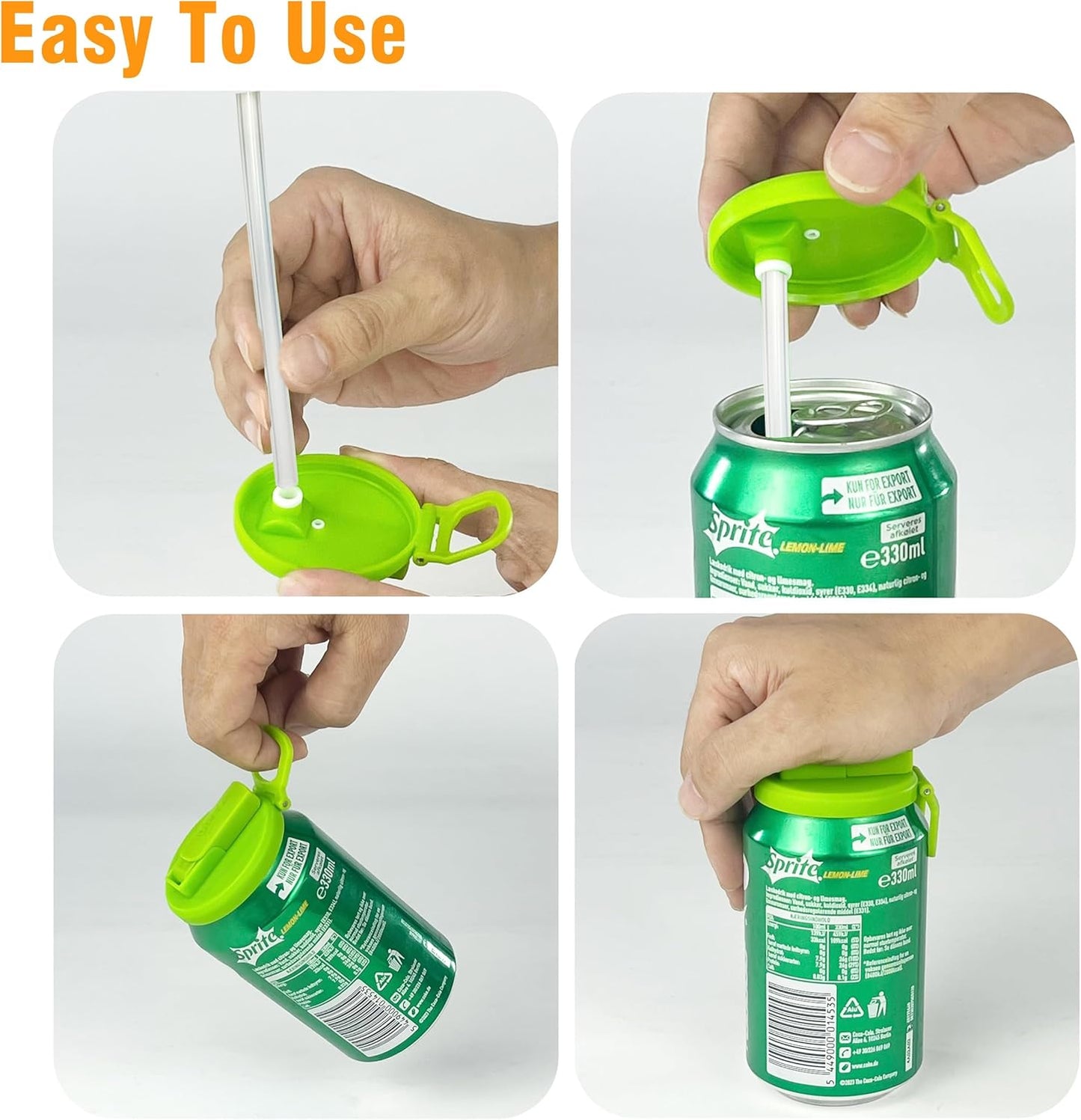 Buy 1 Get 1 Free – Reusable Soda Can Lids with Straws