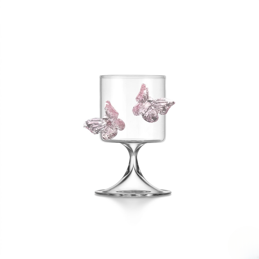 Butterfly highball glass