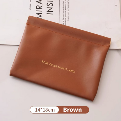 Compact PU Leather Cable Pouch — 14 × 18 cm