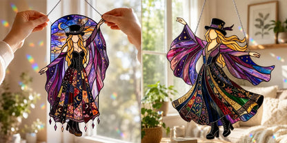 💥 LAST DAY 57% OFF - 💃 Rock Goddess Stevie 🤘 Colorful Spinning Sun Catcher Ornament