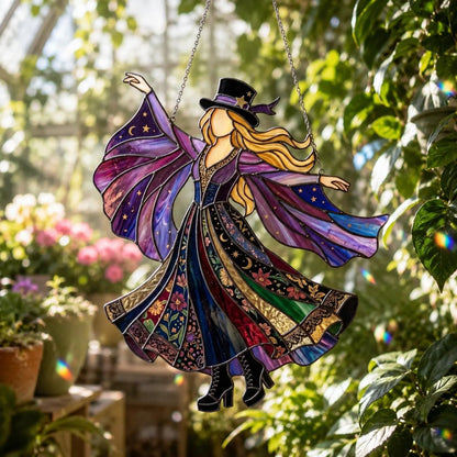 💥 LAST DAY 57% OFF - 💃 Rock Goddess Stevie 🤘 Colorful Spinning Sun Catcher Ornament