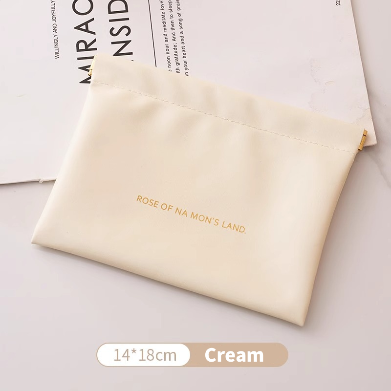 Compact PU Leather Cable Pouch — 14 × 18 cm