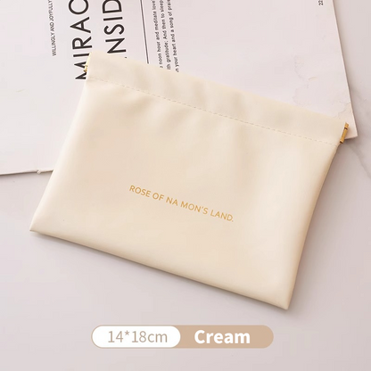 Compact PU Leather Cable Pouch — 14 × 18 cm