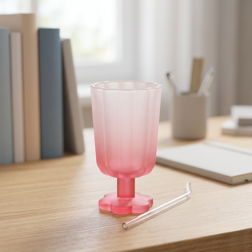 Chinese-style tall glass cup