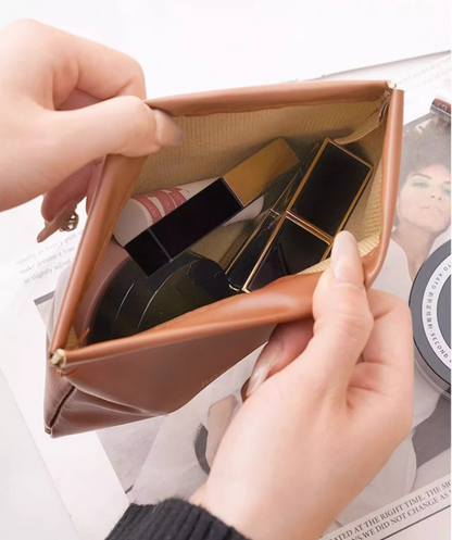 Compact PU Leather Cable Pouch — 14 × 18 cm