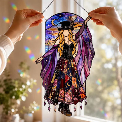 💥 LAST DAY 57% OFF - 💃 Rock Goddess Stevie 🤘 Colorful Spinning Sun Catcher Ornament