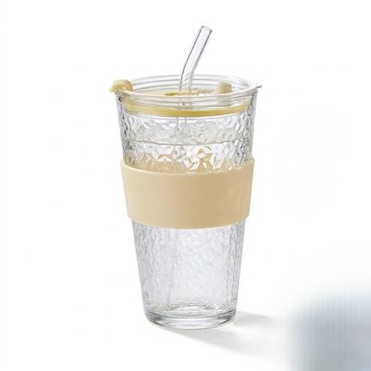 Glass straw cup