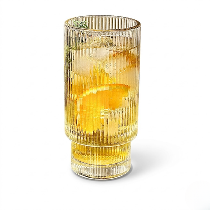 Wind-striped glass cup