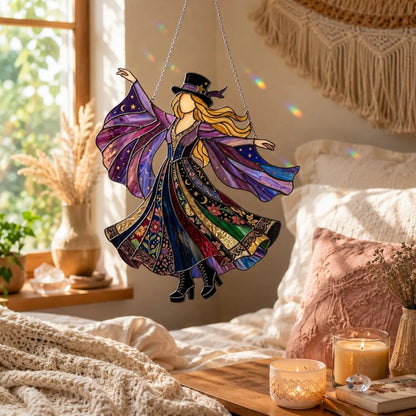 💥 LAST DAY 57% OFF - 💃 Rock Goddess Stevie 🤘 Colorful Spinning Sun Catcher Ornament