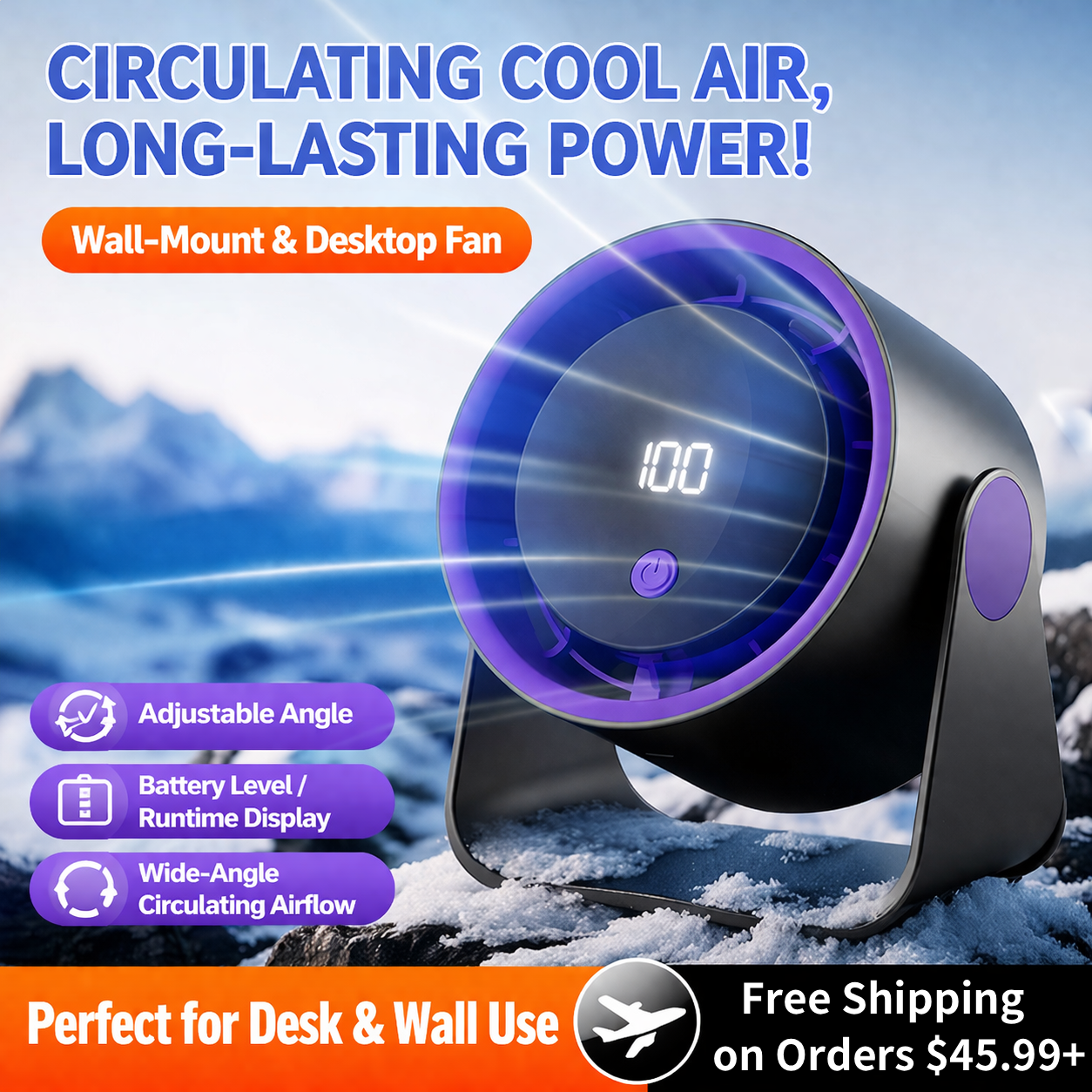 Binkmaied™ Wall-Mount & Desktop Turbo Fan
