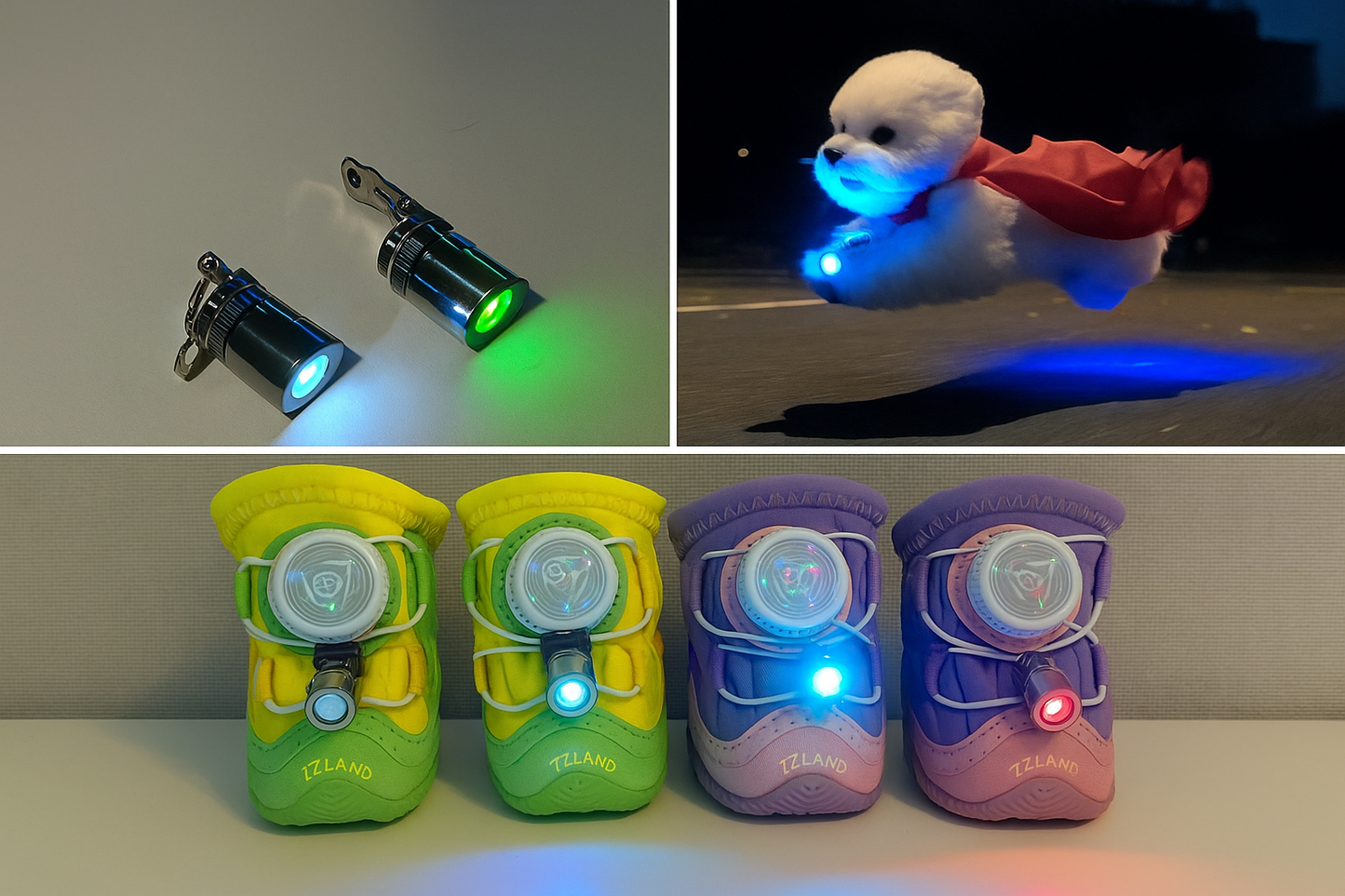 Make Your Dog Stand Out in the Dark — Bright LED Clip-On Shoe Lights