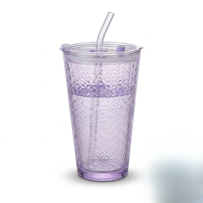 Glass straw cup