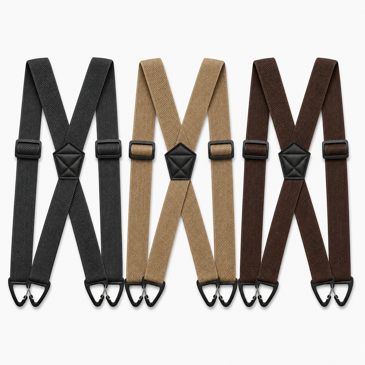 Heavy Duty Work Suspenders for Men - 1.5" Wide Elastic Straps with Strong Hook Clips