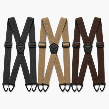 Heavy Duty Work Suspenders for Men - 1.5" Wide Elastic Straps with Strong Hook Clips
