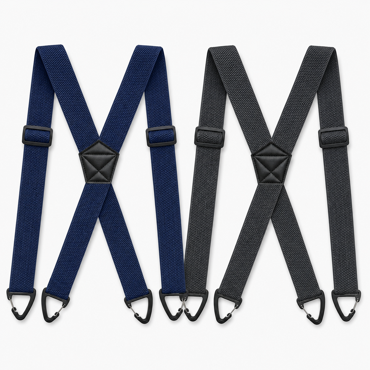 Heavy Duty Work Suspenders for Men - 1.5" Wide Elastic Straps with Strong Hook Clips