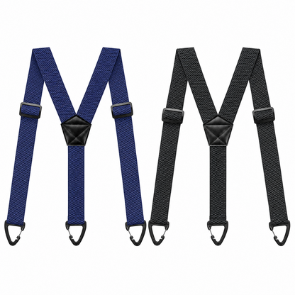 Heavy Duty Work Suspenders for Men - 1.5" Wide Elastic Straps with Strong Hook Clips