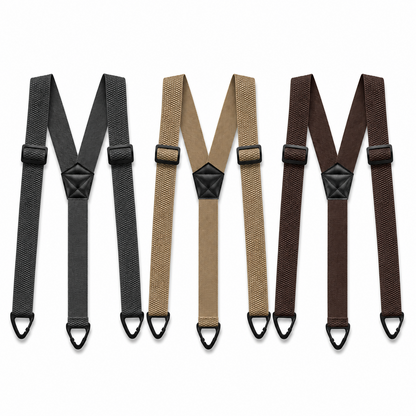 Heavy Duty Work Suspenders for Men - 1.5" Wide Elastic Straps with Strong Hook Clips
