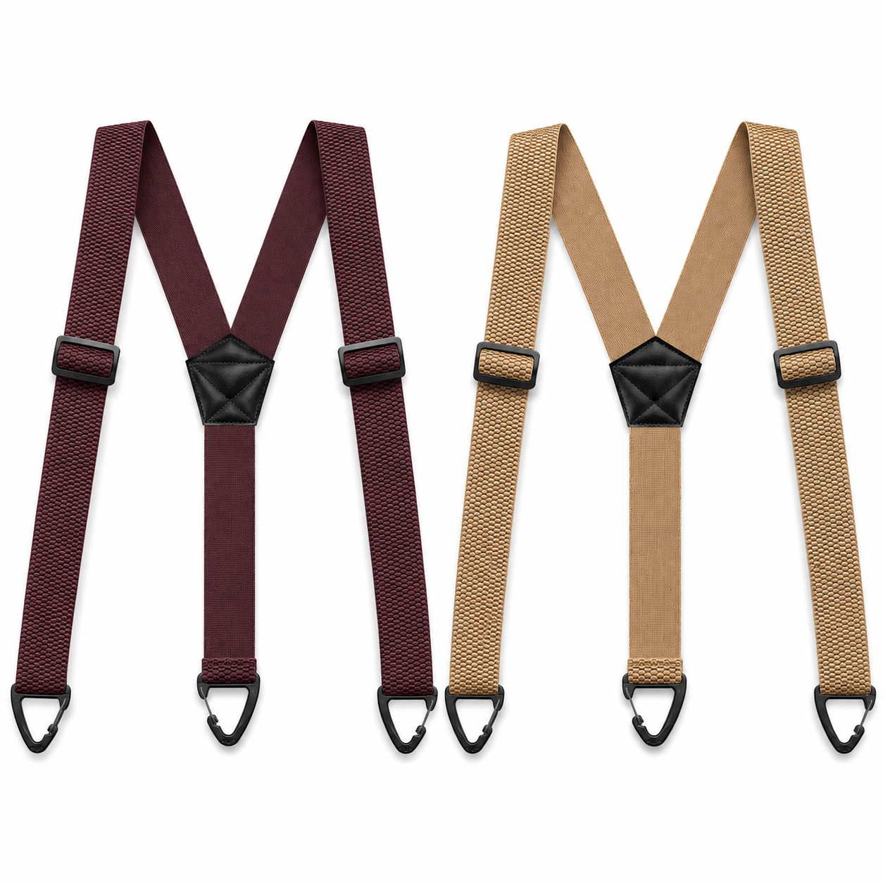 Heavy Duty Work Suspenders for Men - 1.5" Wide Elastic Straps with Strong Hook Clips