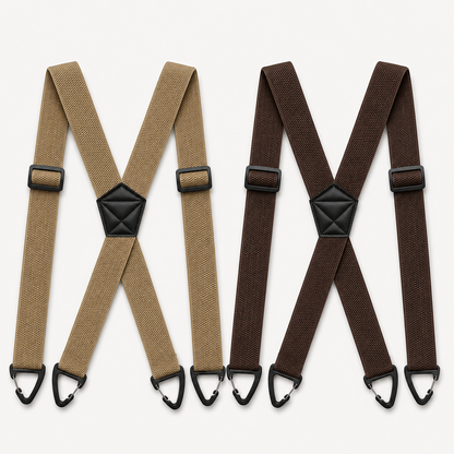 Heavy Duty Work Suspenders for Men - 1.5" Wide Elastic Straps with Strong Hook Clips