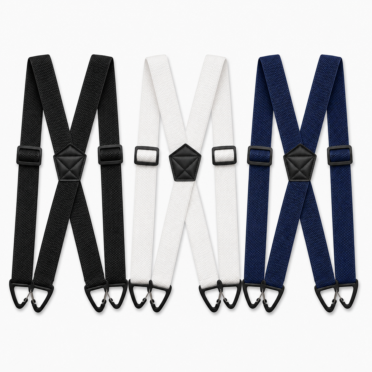 Heavy Duty Work Suspenders for Men - 1.5" Wide Elastic Straps with Strong Hook Clips