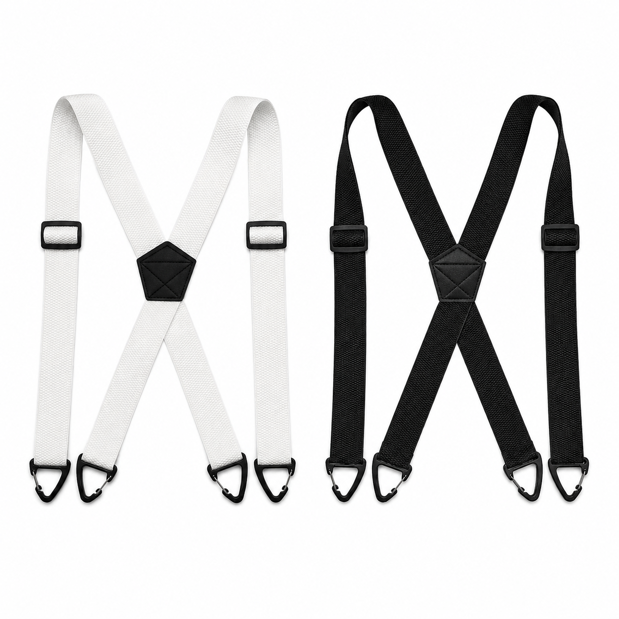 Heavy Duty Work Suspenders for Men - 1.5" Wide Elastic Straps with Strong Hook Clips