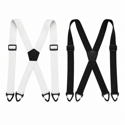Heavy Duty Work Suspenders for Men - 1.5" Wide Elastic Straps with Strong Hook Clips