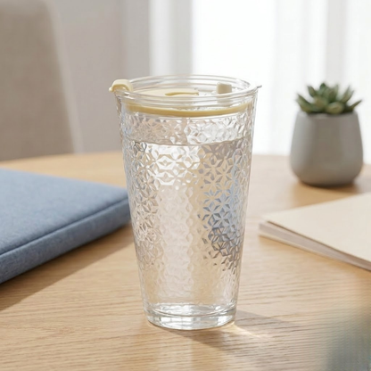 Glass straw cup