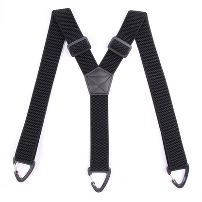 Heavy Duty Work Suspenders for Men - 1.5" Wide Elastic Straps with Strong Hook Clips