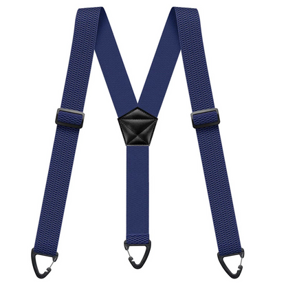 Heavy Duty Work Suspenders for Men - 1.5" Wide Elastic Straps with Strong Hook Clips