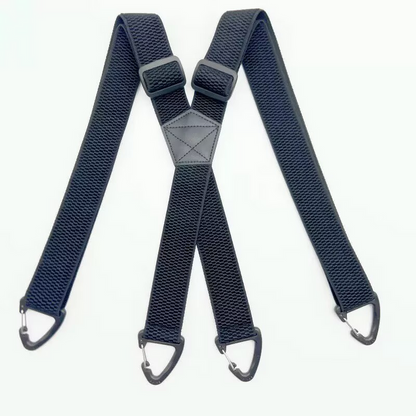 Heavy Duty Work Suspenders for Men - 1.5" Wide Elastic Straps with Strong Hook Clips