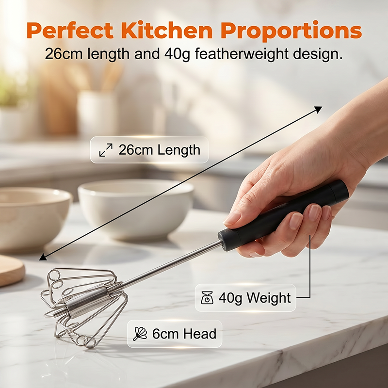 🔥 Semi-Automatic Stainless Steel Egg Beater